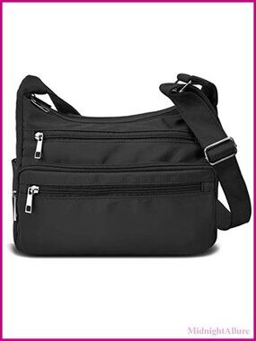 RFID Crossbody Bag Nylon Multi Pocket Travel Purse Adjustable Strap